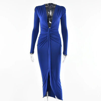 Summer Hot New Long Sleeved Waist Pleated Dress