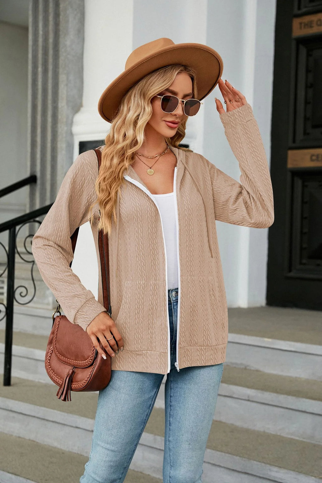 Hoodie Zipper Cardigan Pocket Hoodie Woman