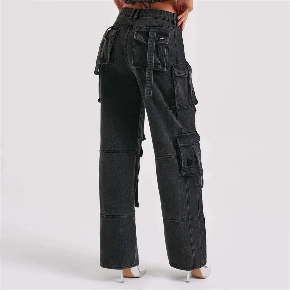 Loose Long Straight Cargo Pants