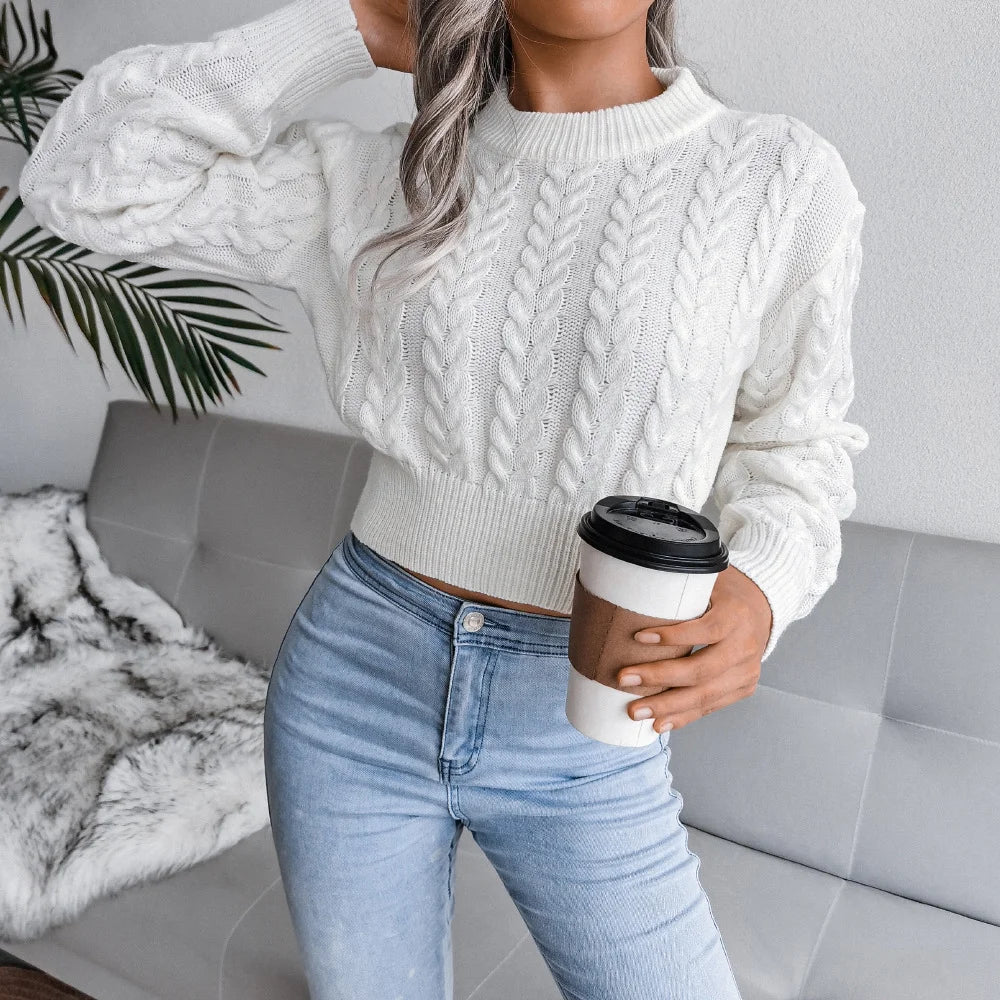 Cropped Knitted Sweater
