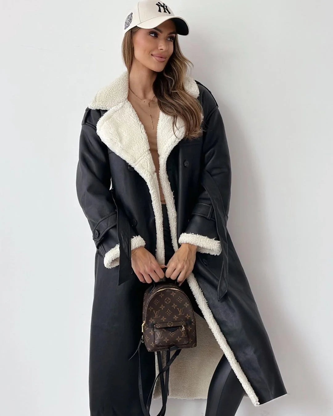 Coat With Lapel And High Collar