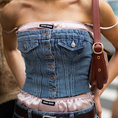 Stretch Wrapped Button Top