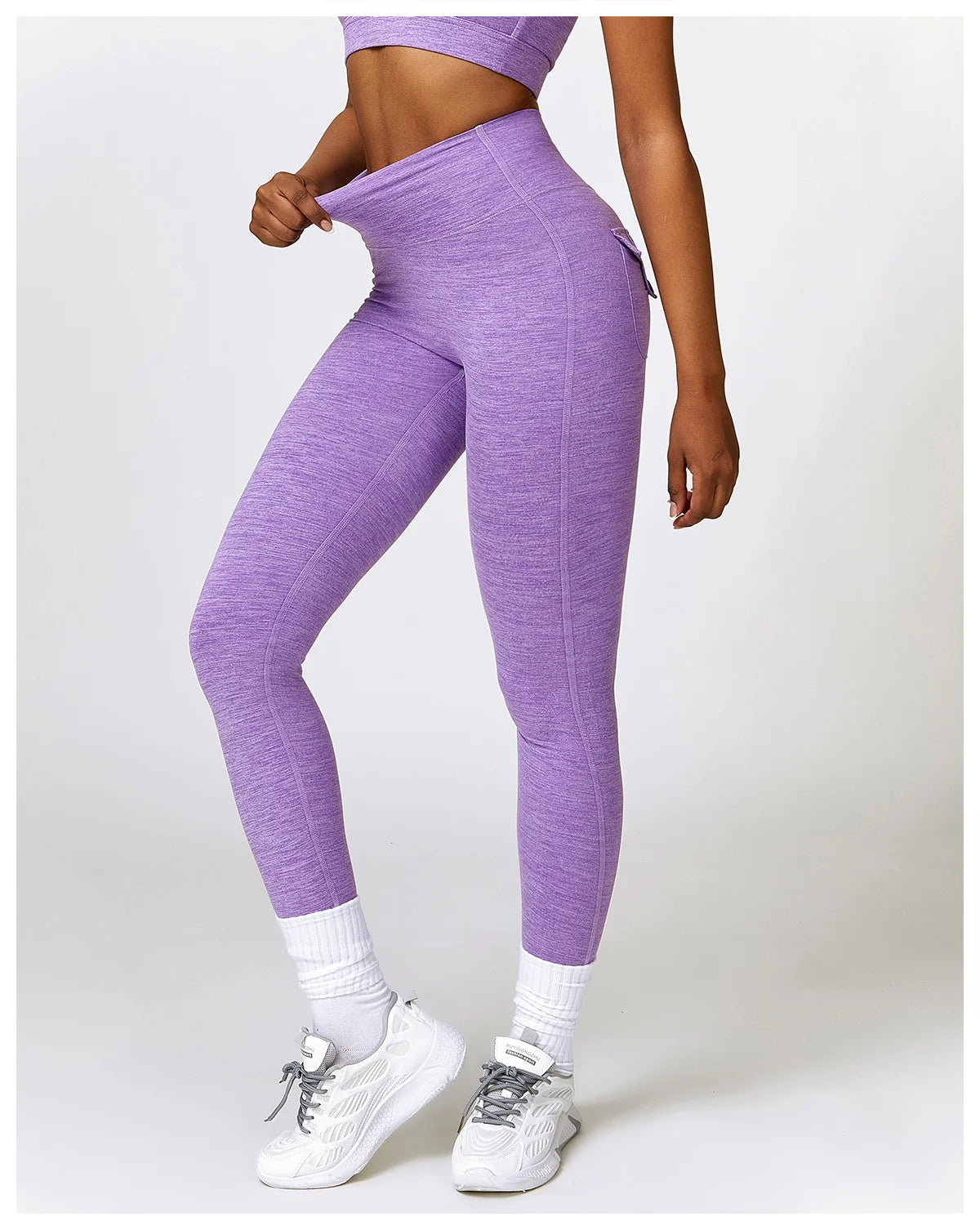 High Waist Slim Fit Sport Pants With Cargo Pockets