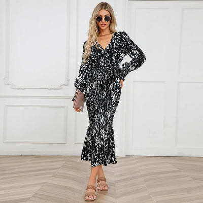 Printed Long Tail Dress