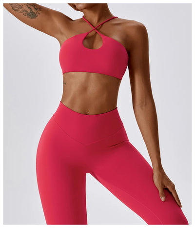 Quick Dry Sports Bra With Crossed Straps