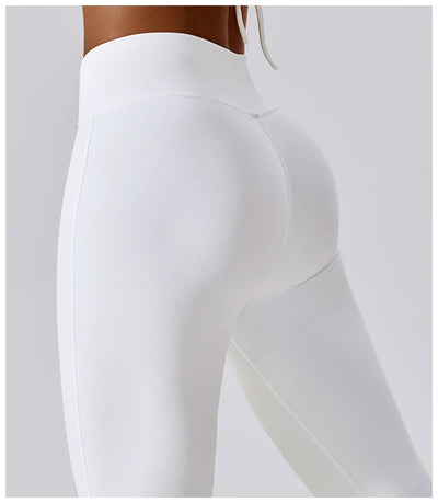 High Waist Cross Wide Leg Sports Flare Pants