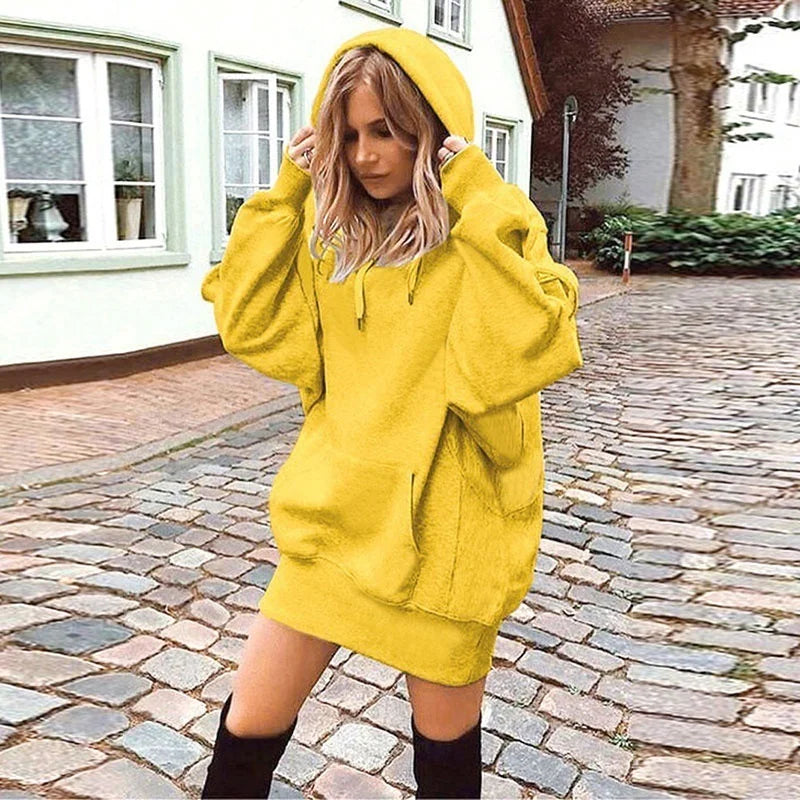 Hooded Baggy Solid Color