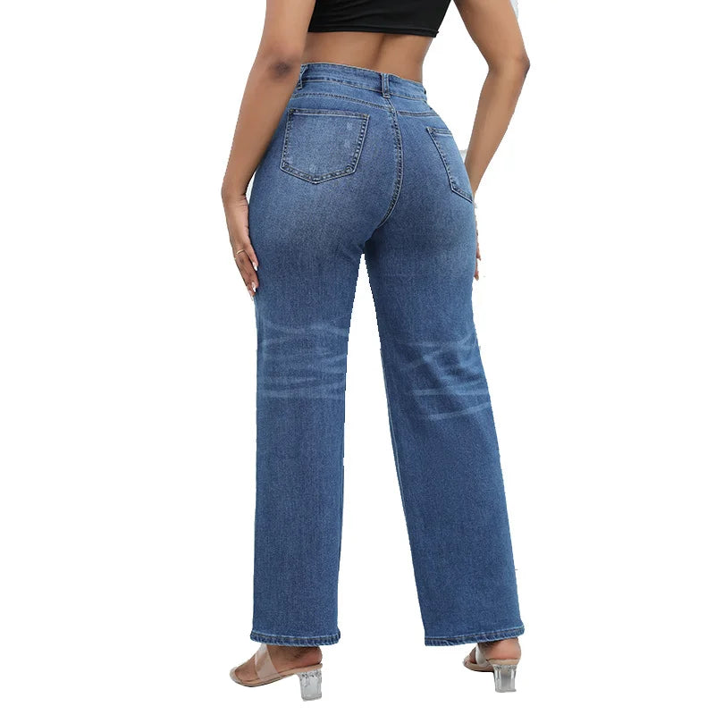 Wide Leg Ripped Jeans