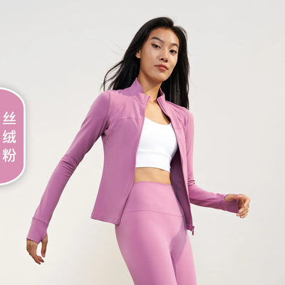 Velvet Vertical Collar Yoga Sport Coat