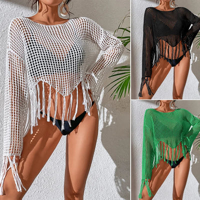 Loose Tassel Hollow Sweater
