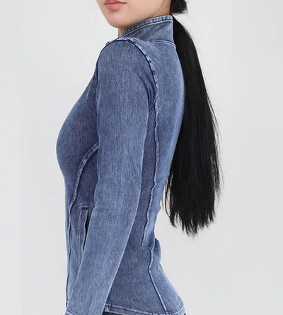 Slim Fit Turtleneck Zipper Jacket
