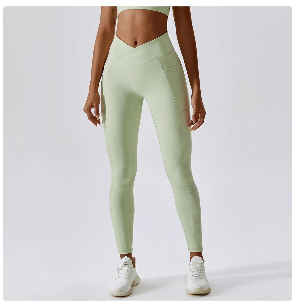 Sport Pants With Quick-drying Pocket And Crossed Waist