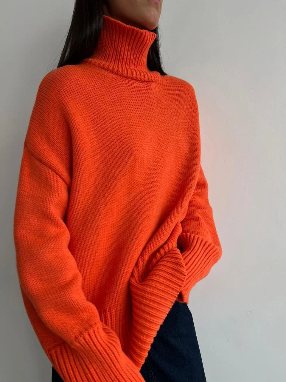 Overside Knitted Turtleneck Sweater