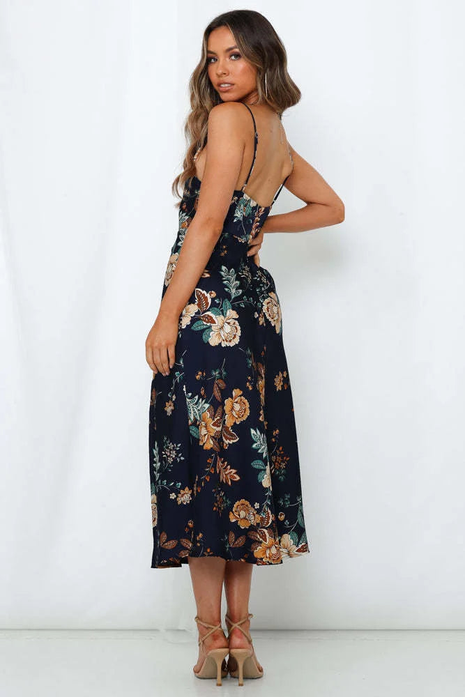 Backless Dress With Hip Slit