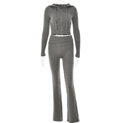 Two Piece Woven Hooded Suit With Pants