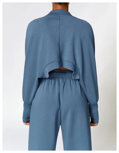 Knitted Cardigan With Bat Sleeves With Sports Jacket Running Sports