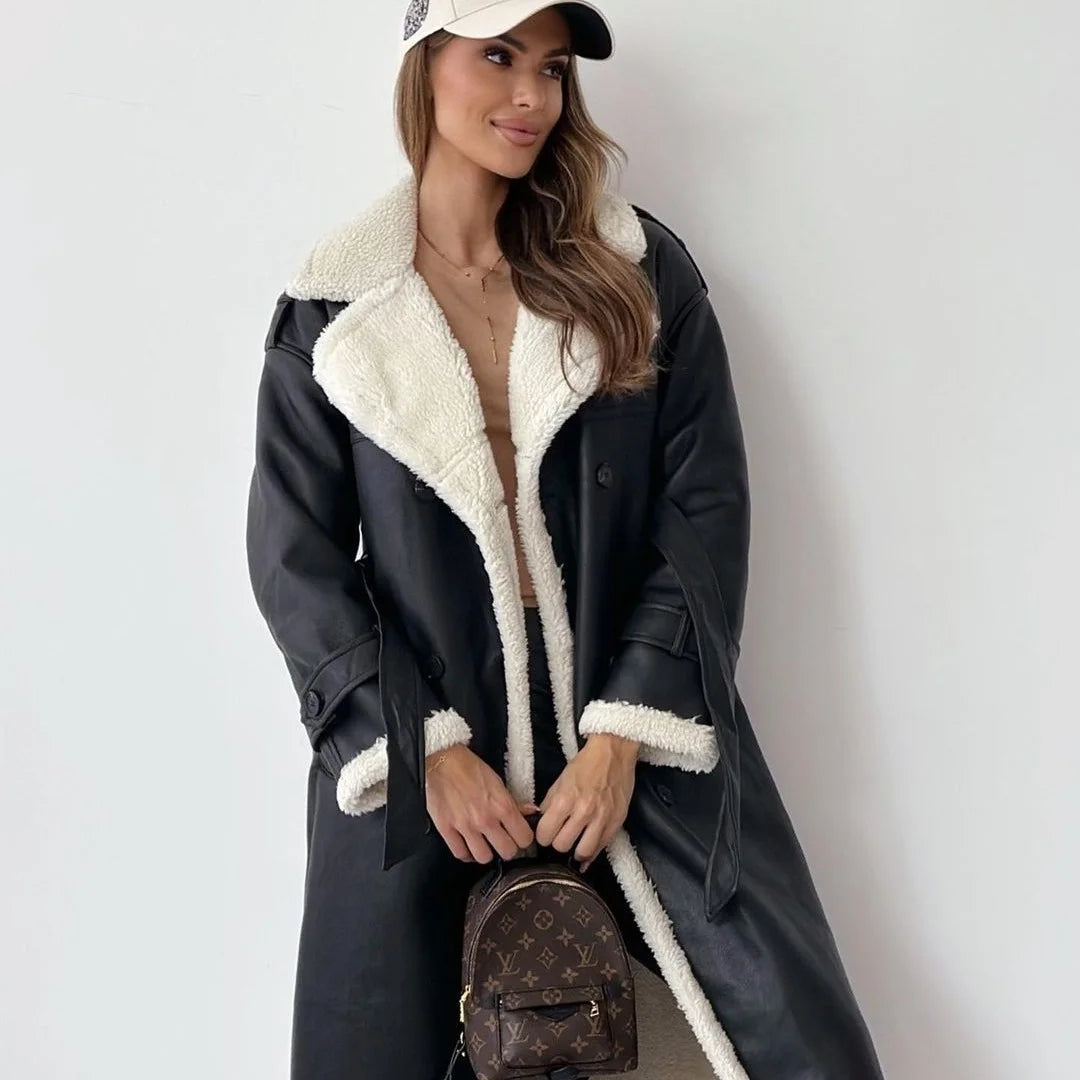 Coat With Lapel And High Collar