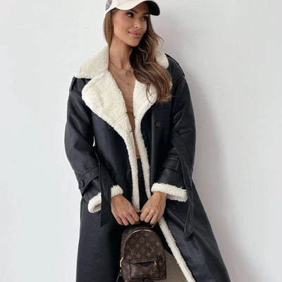Coat With Lapel And High Collar