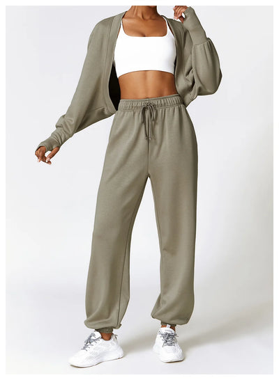 Knitted Cardigan With Bat Sleeves With Sports Jacket Running Sports