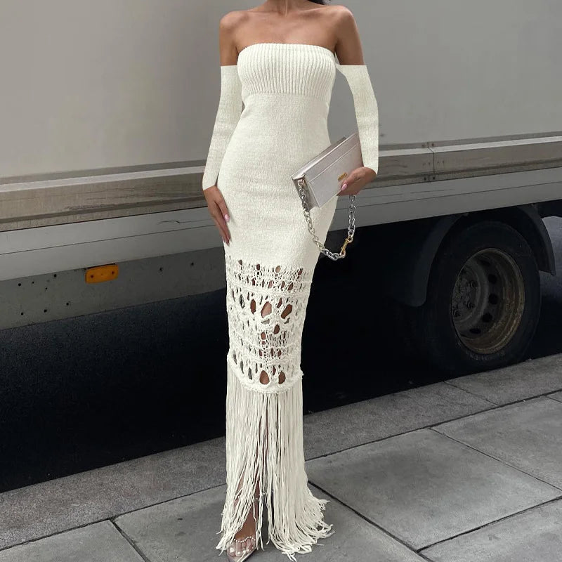 Off Shoulder Long Bodycon Dress