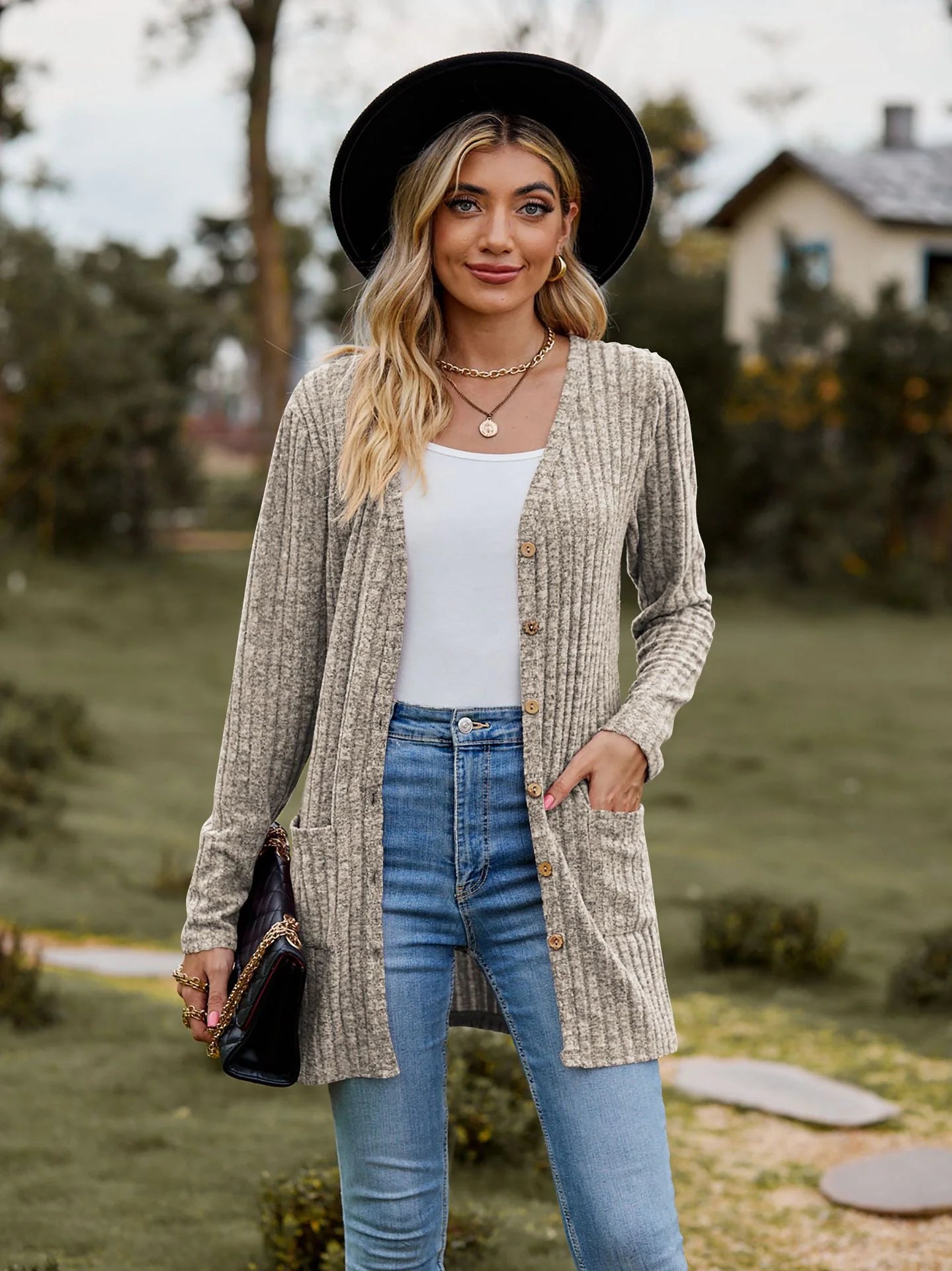 Striped Long Sleeve Cardigan