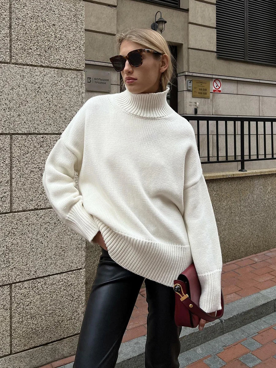 Overside Knitted Turtleneck Sweater