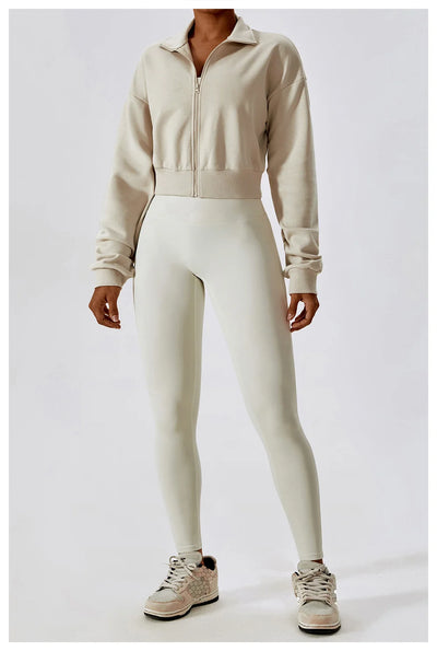 Long-Sleeve Sports Sweatshirt with Loose Zipper