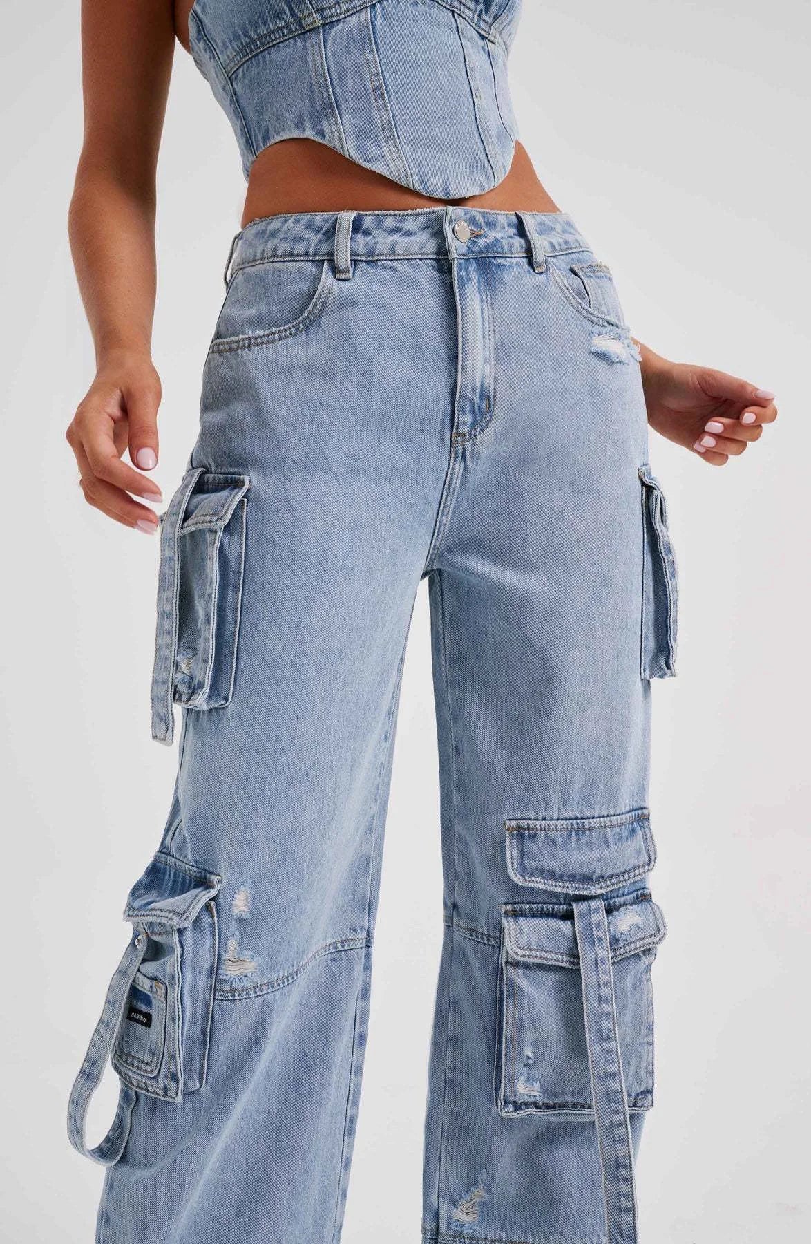 Loose Long Straight Cargo Pants