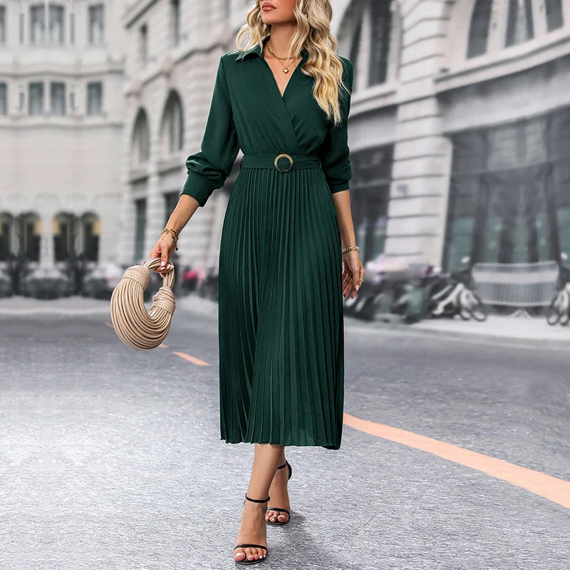 Elegant Long Sleeve Dress Long Skirt