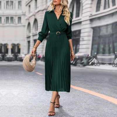 Elegant Long Sleeve Dress Long Skirt