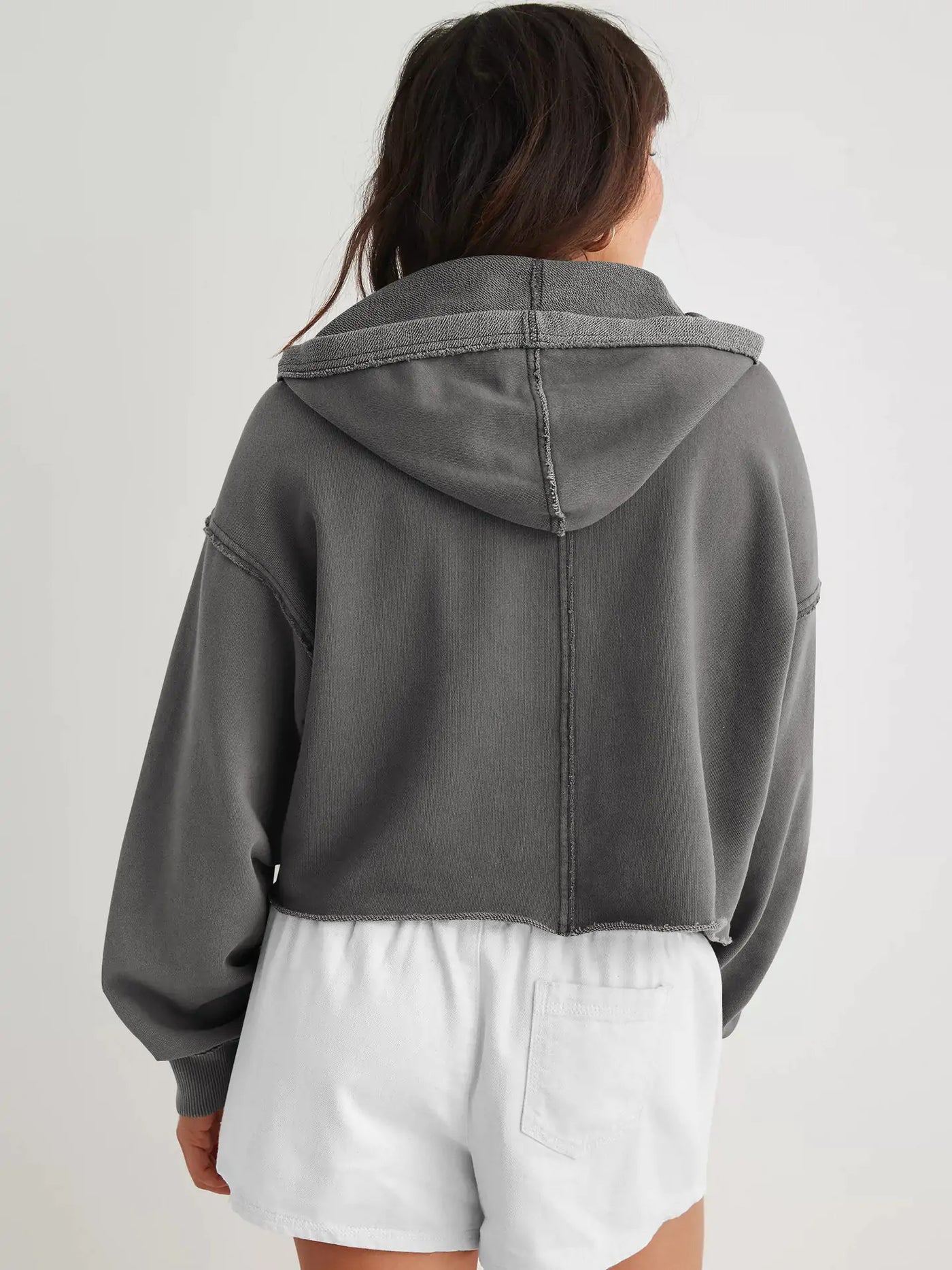 V-Neck Long Sleeve Hoodie