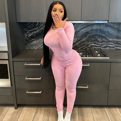 Long Sleeve Top And Tight Leggings Set