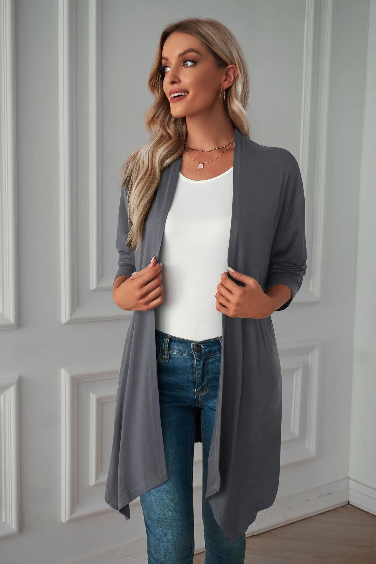 Long Cardigan Style Blouse