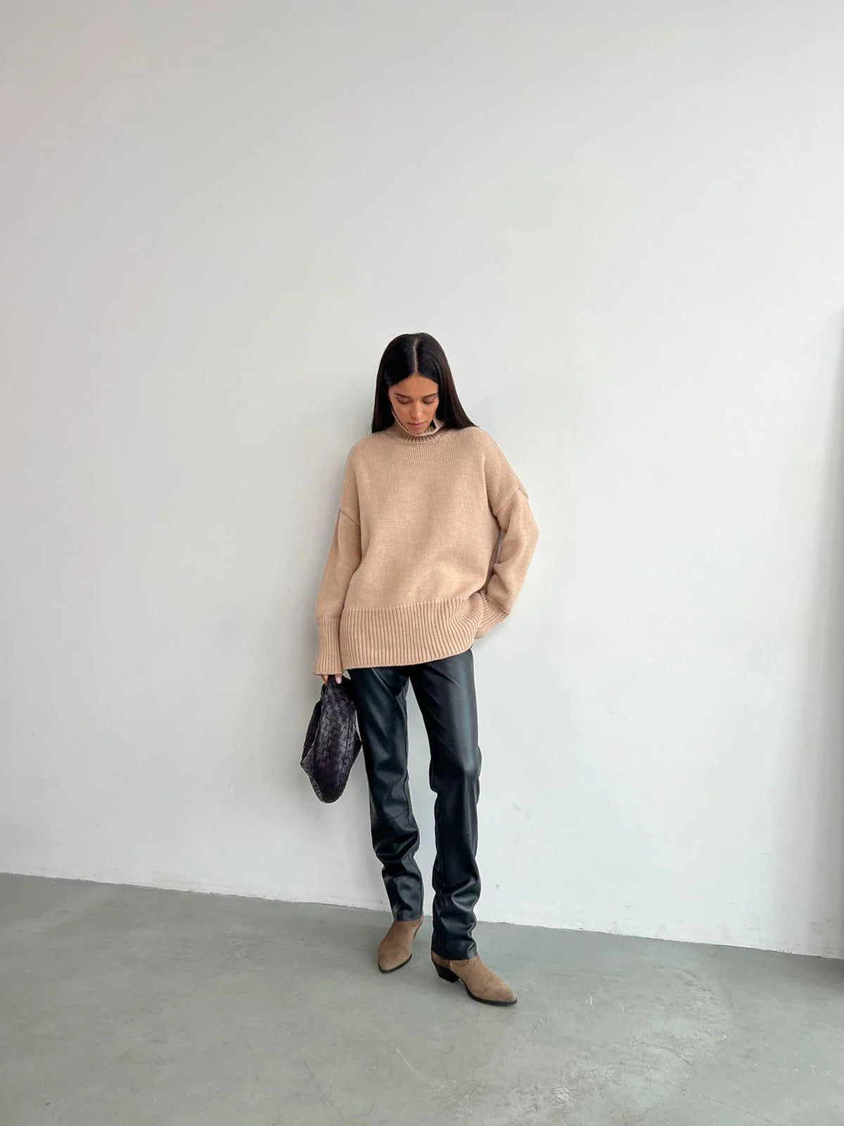 Overside Knitted Turtleneck Sweater