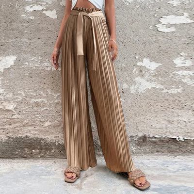 100 Pleated Drape Wide Leg Pants