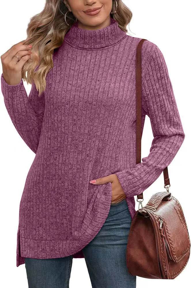 High Sweater With Slit