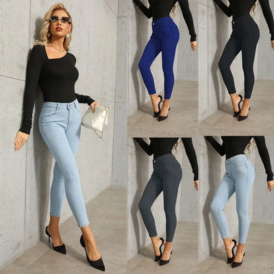 Jeans Ladies Hip Slim Pant Elastic Large Size Nine Pants