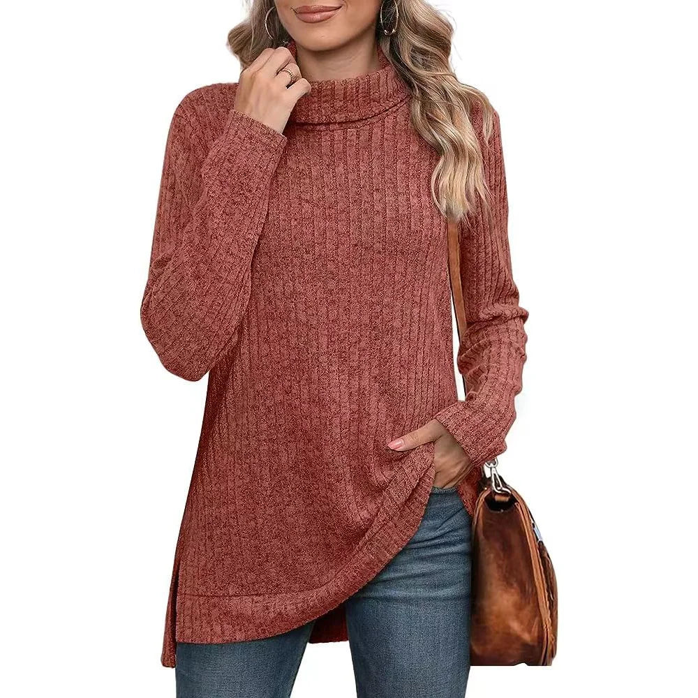 Collar Slit Pit Loose Sweater Woman