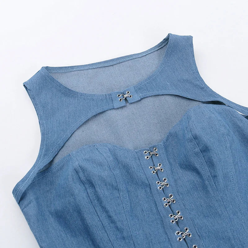 Denim Sleeveless T-shirt