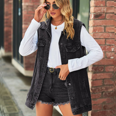 Denim Vest Jacket Loose Casual Women