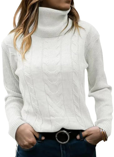 Pure Color Long Sleeve Turtleneck Sweater