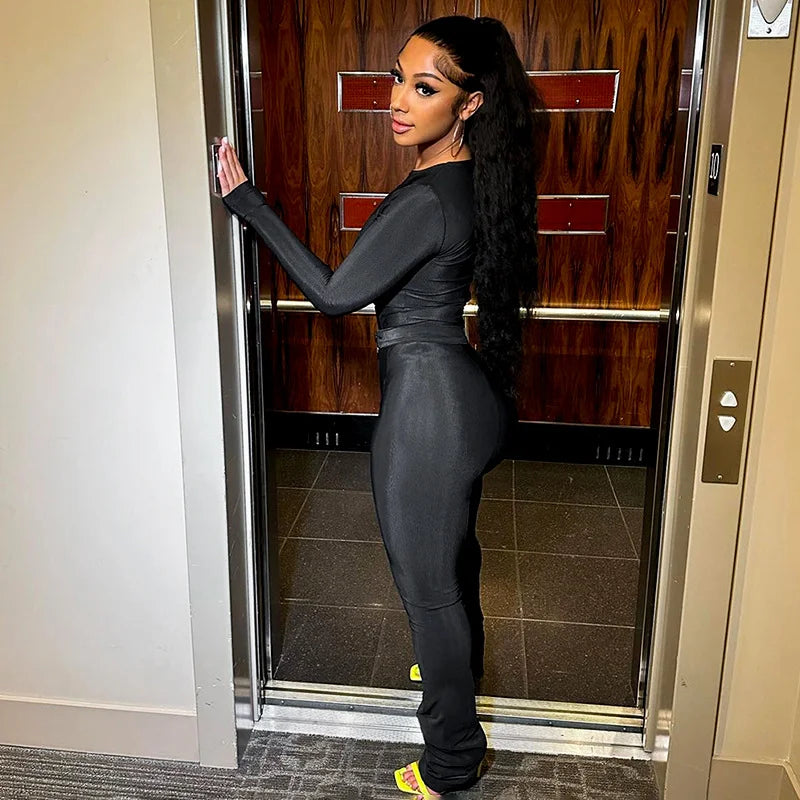 Set Of Top And Tight-fitting Long Trousers