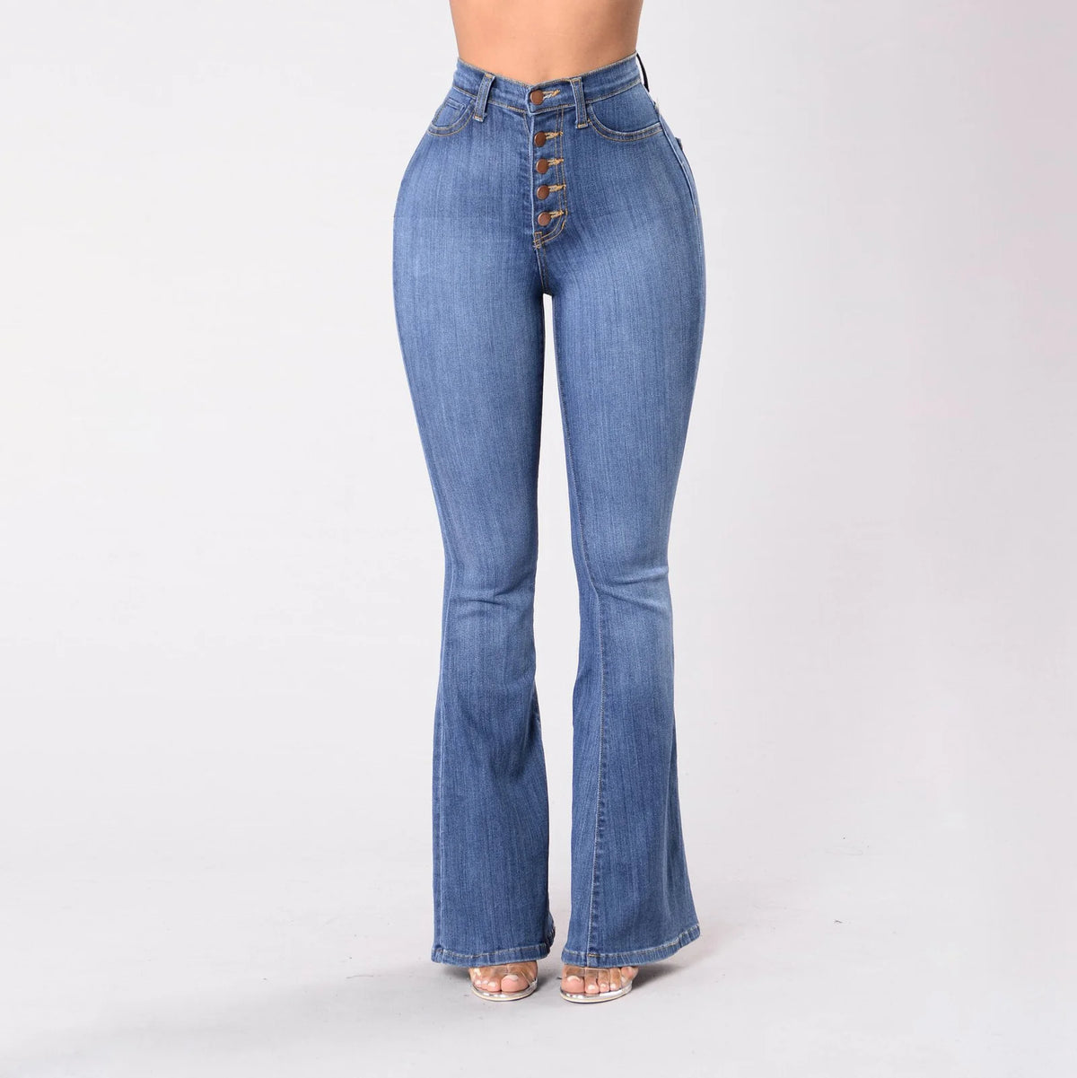 Slims High Rise Hip Bartledge Denim Bell Bottoms