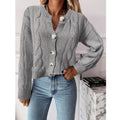 Knitted Cardigan Sweater Jacket Button