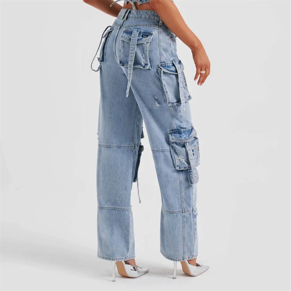 Loose Long Straight Cargo Pants