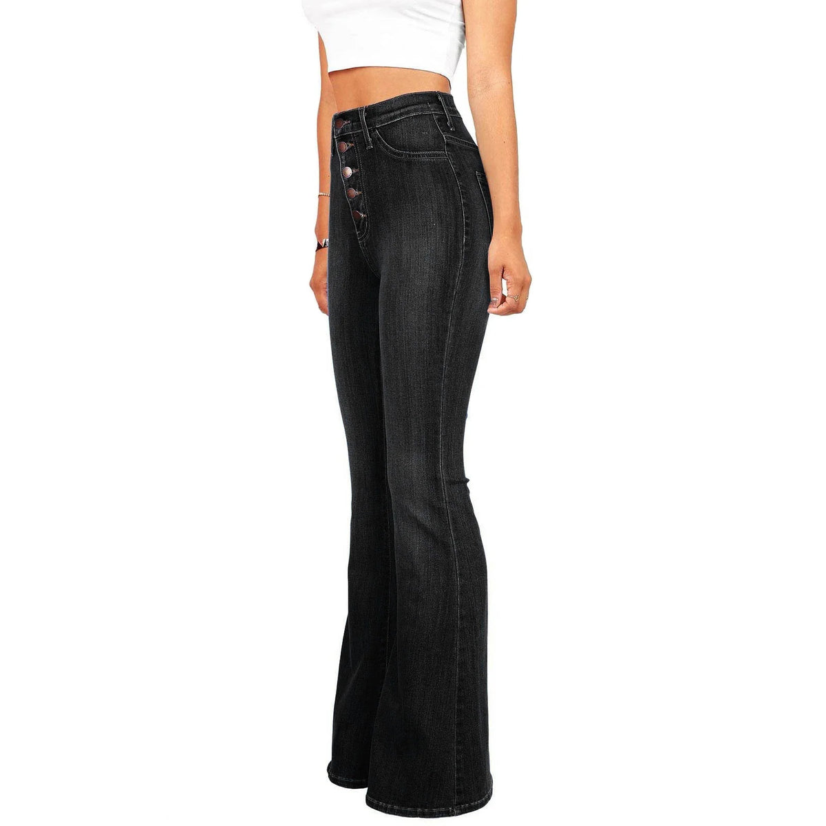 Slims High Rise Hip Bartledge Denim Bell Bottoms
