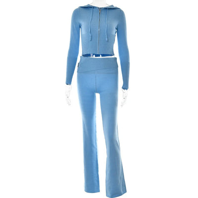 Two Piece Woven Hooded Suit With Pants