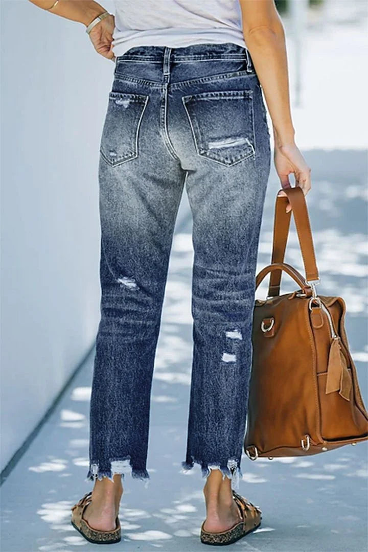 High Waisted Straight Leg Jeans