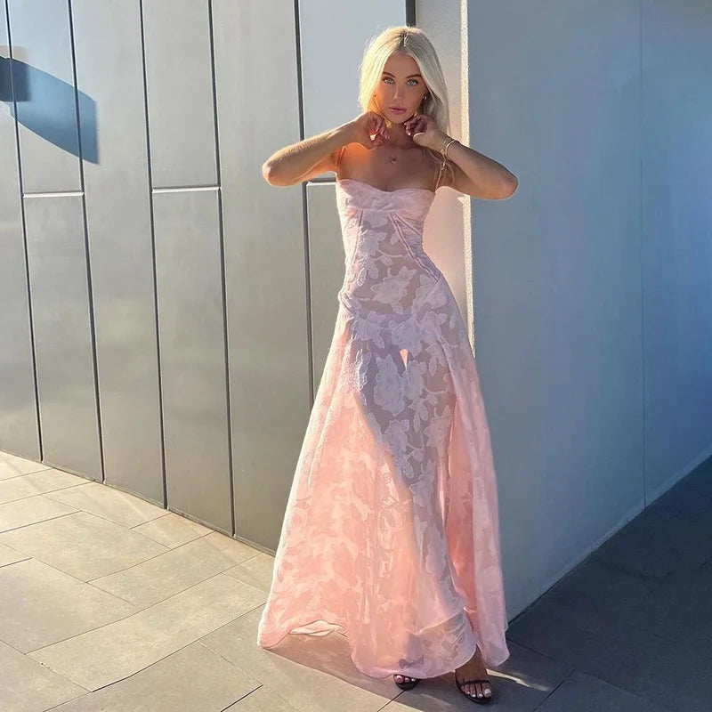 Bandeau Neckline Evening Dress