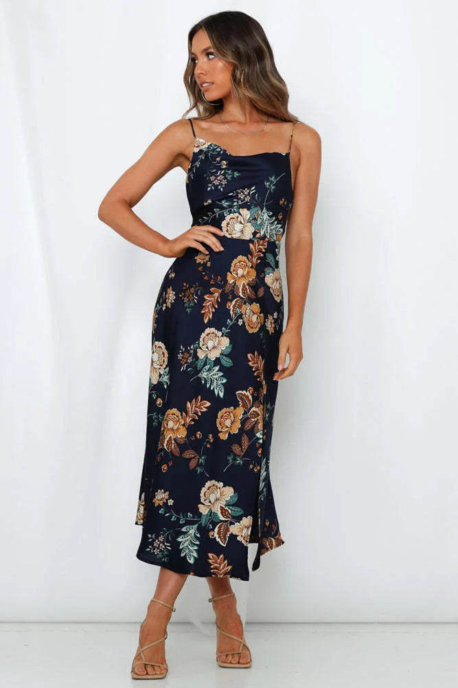 Backless Dress With Hip Slit
